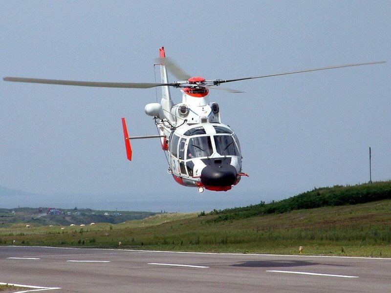 Helicopter Taking Off — White