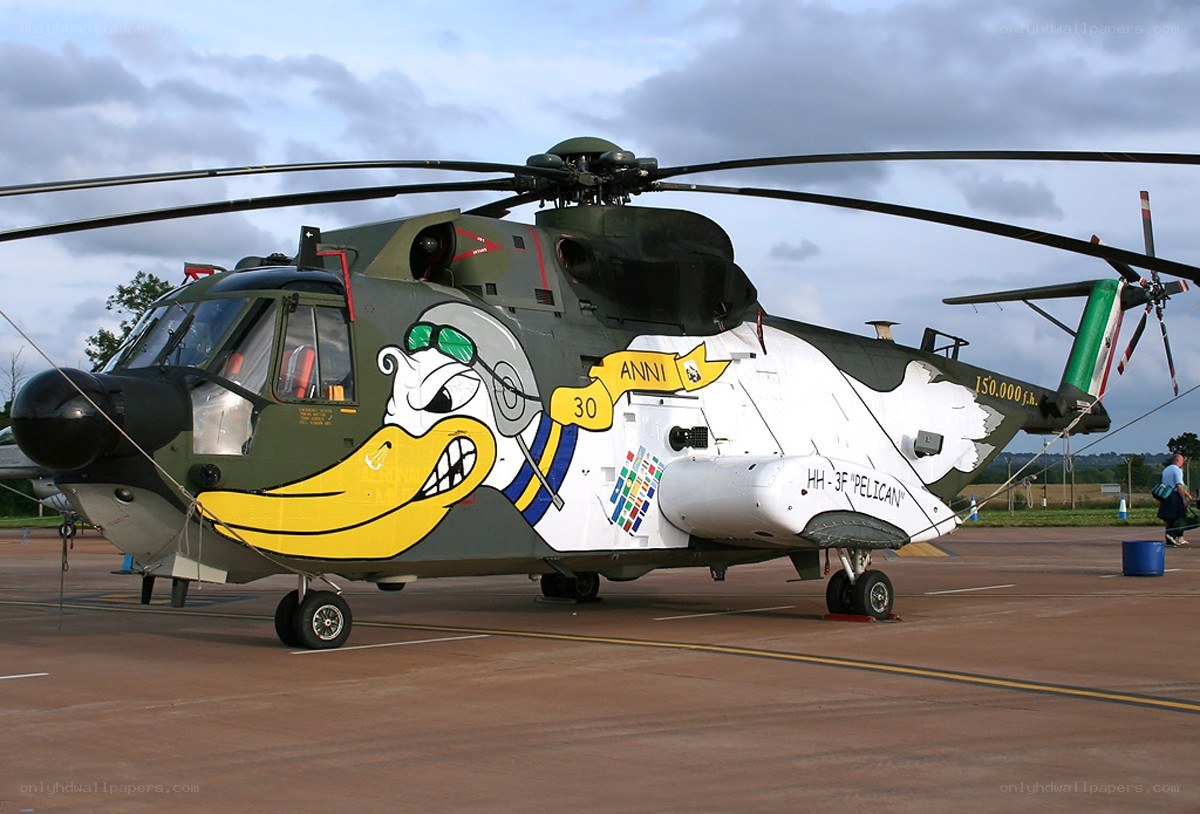 Helicopter with cartoon duck