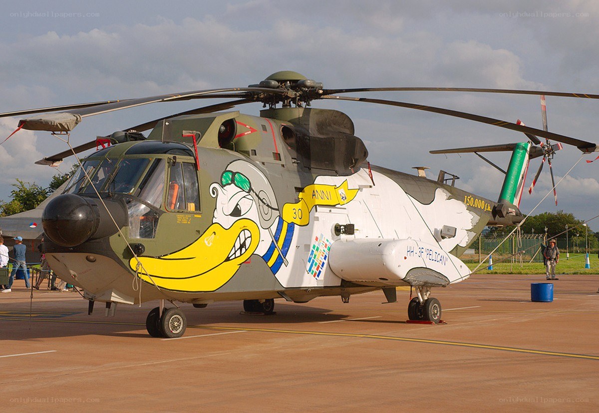 Helicopter with cartoon duck