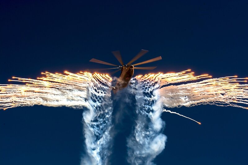 Helicopter with Flares