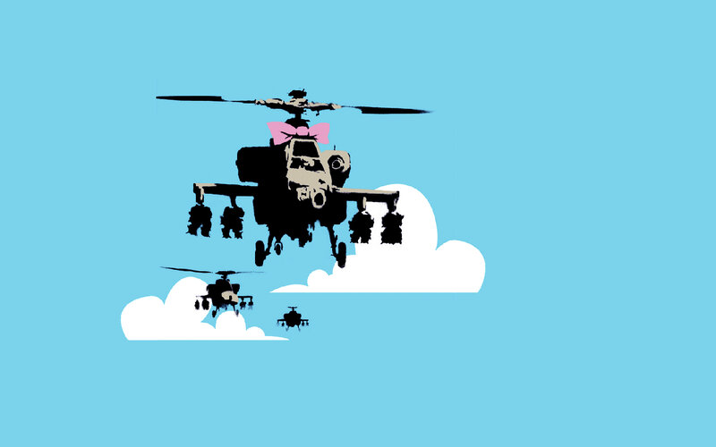 Helicopter with pink bow