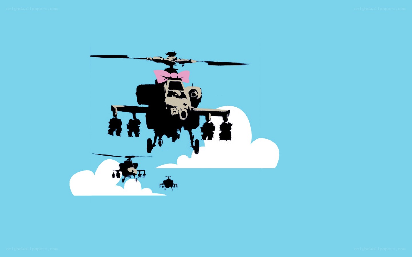Helicopter with pink bow