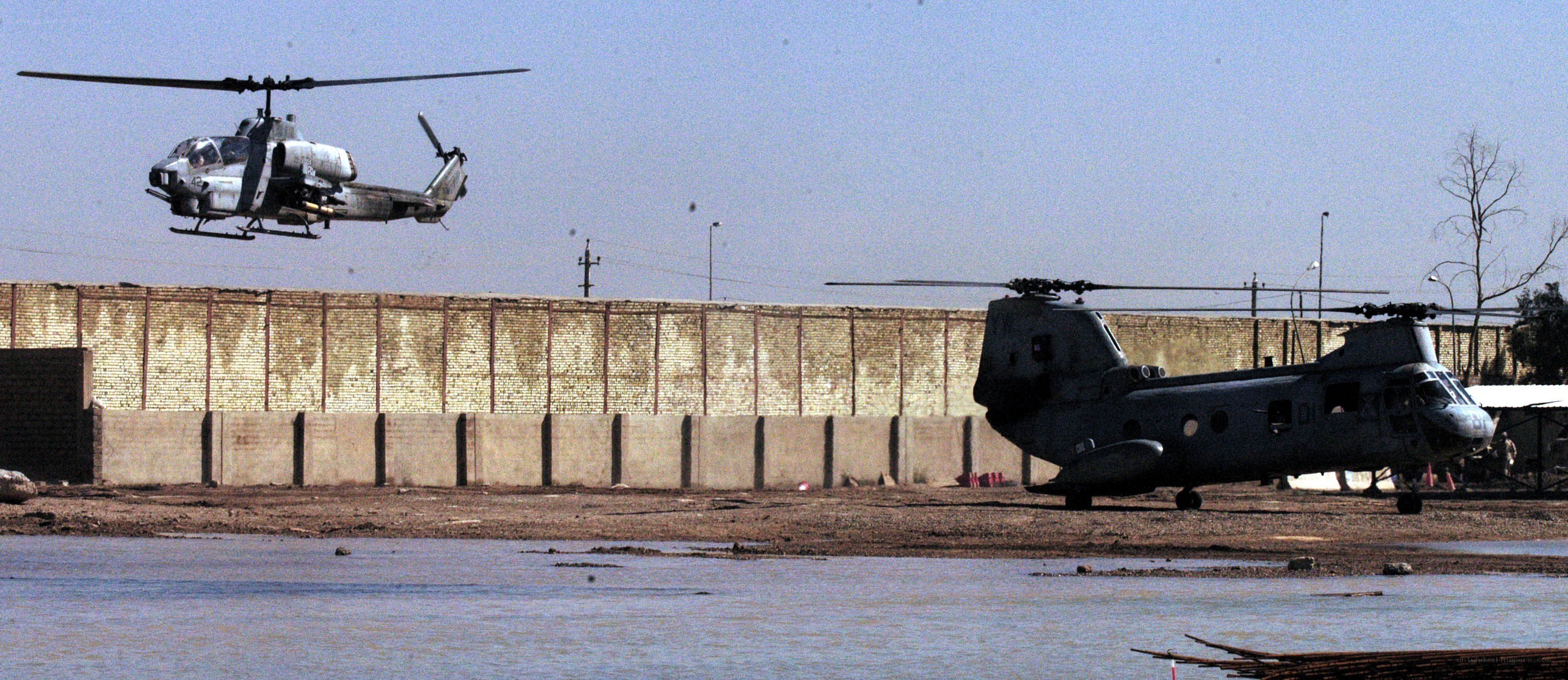 Helicopters at a military base
