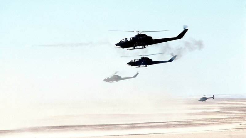 Helicopters in desert formation
