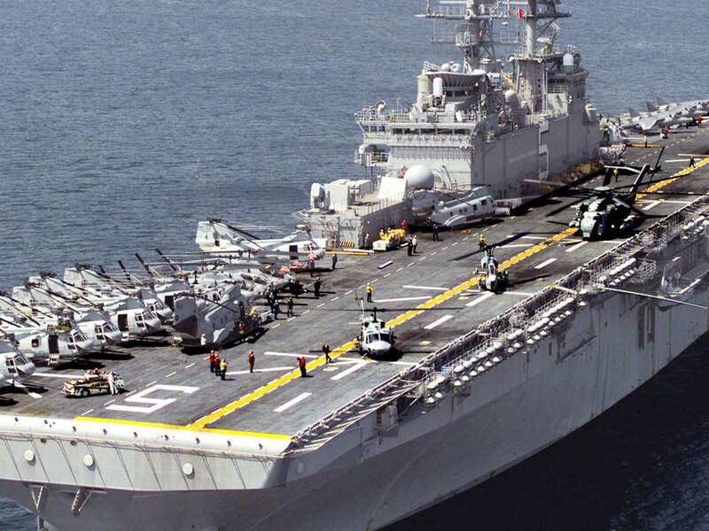 Helicopters on Aircraft Carrier — Gray