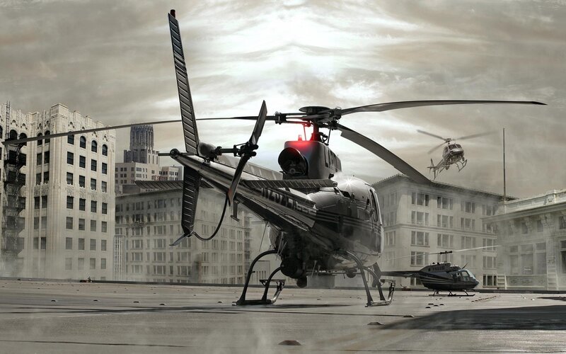 Helicopters on Rooftop