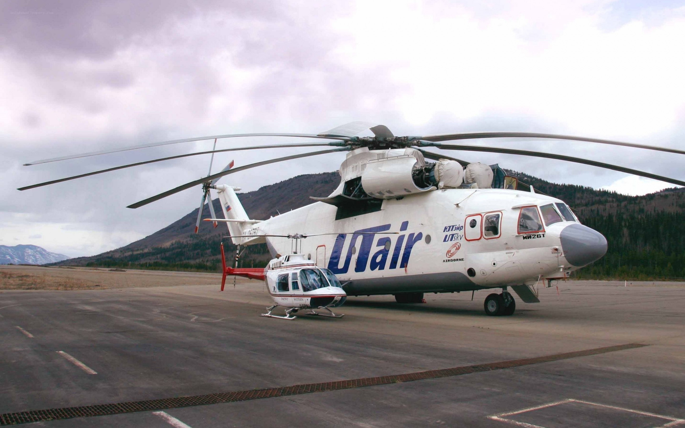 Helicopters on tarmac