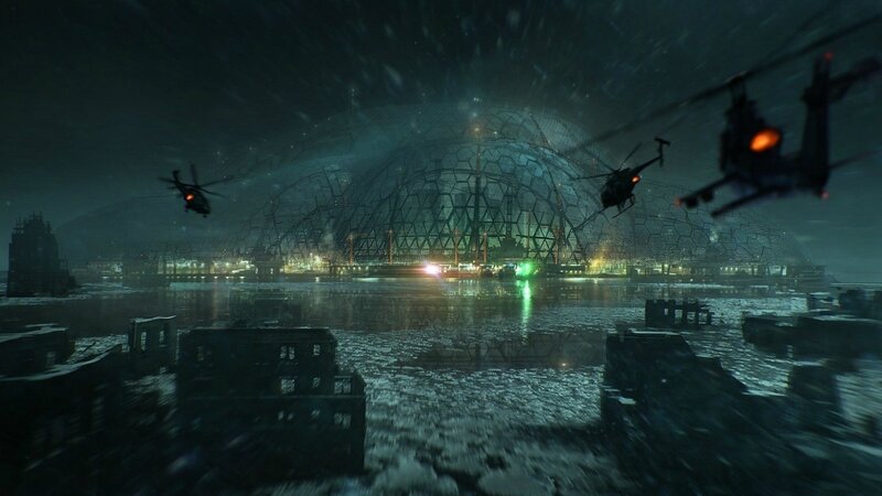 Helicopters over Dome — Black