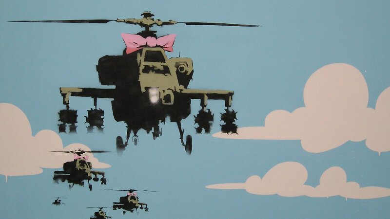 Helicopters with pink bows
