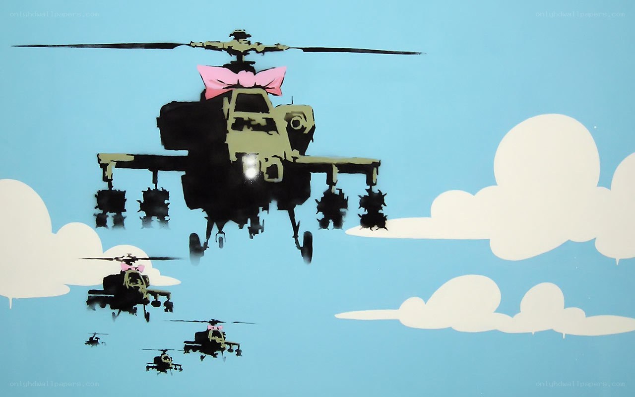 Helicopters with pink bows