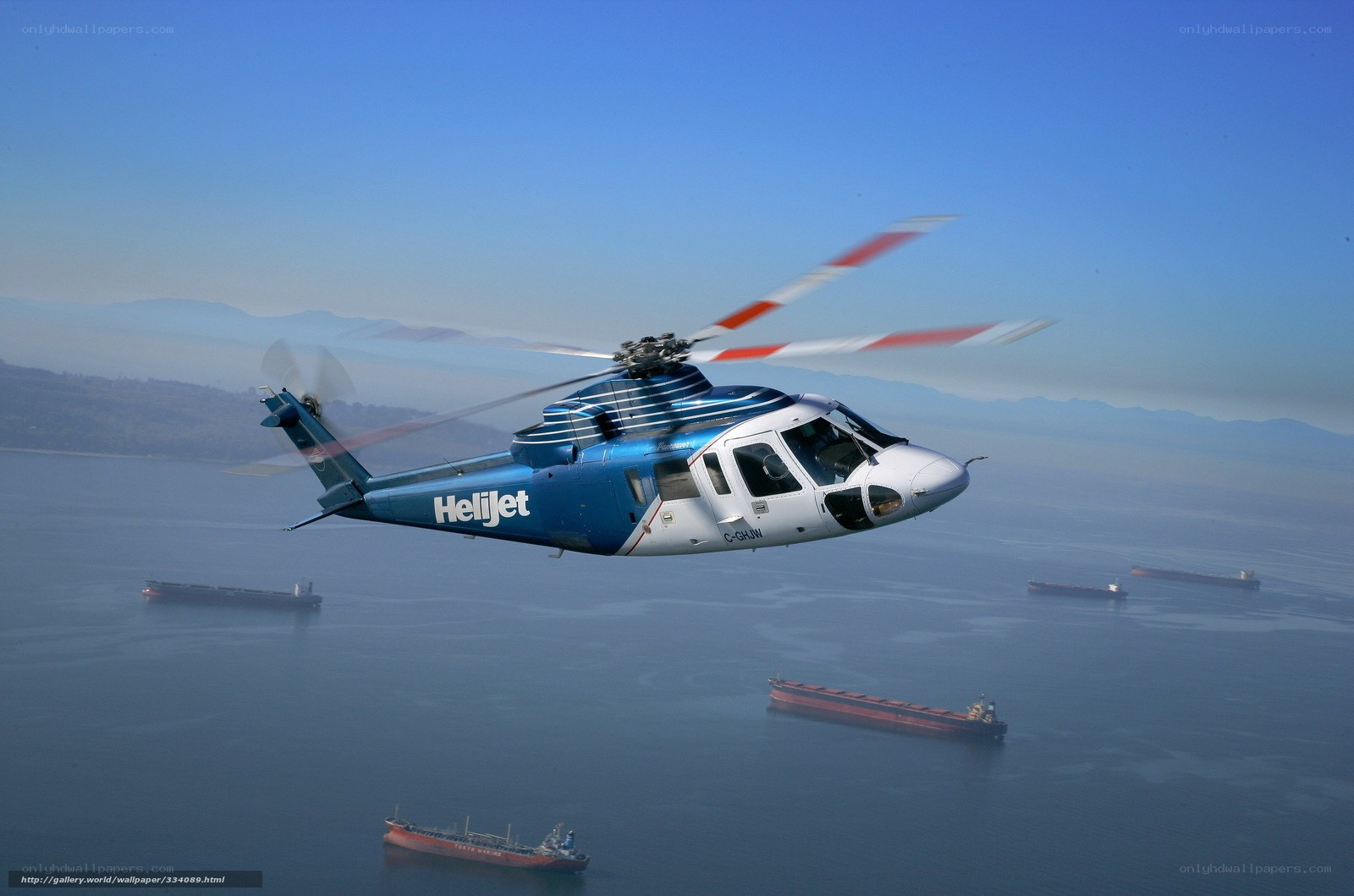 Helijet helicopter over water