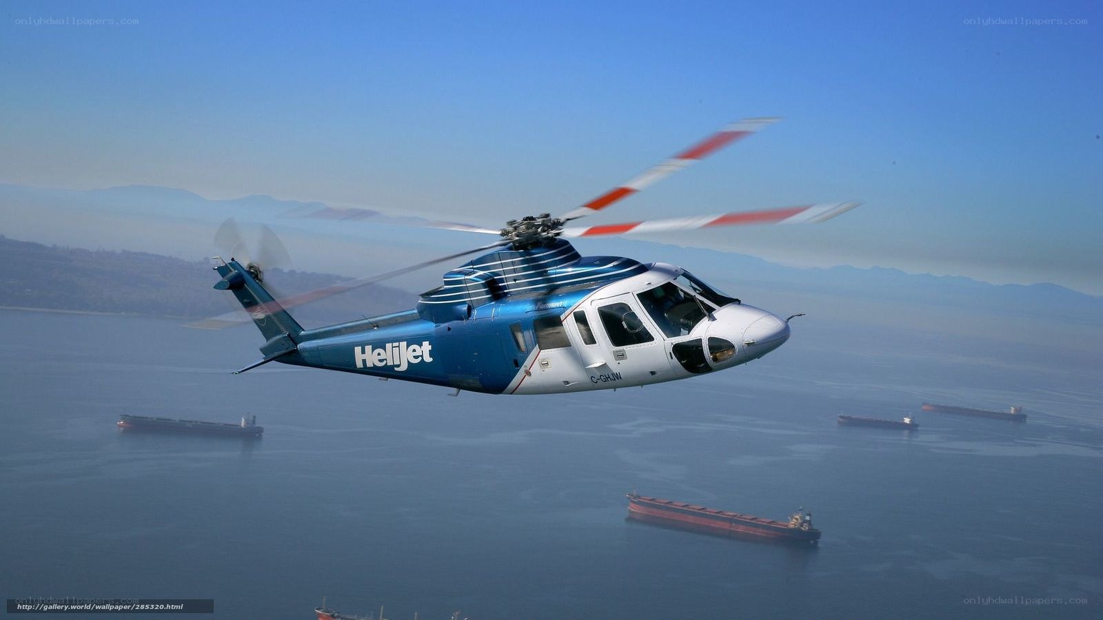 Helijet helicopter over water
