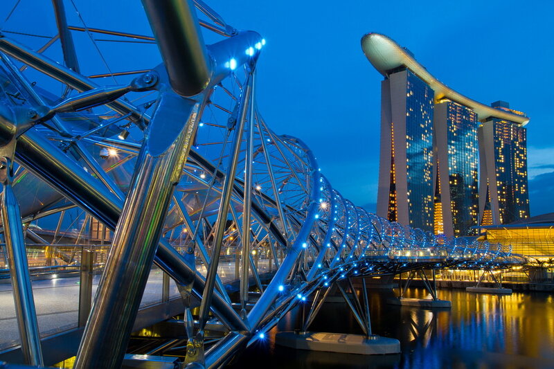 Helix Bridge and Marina Bay Sands