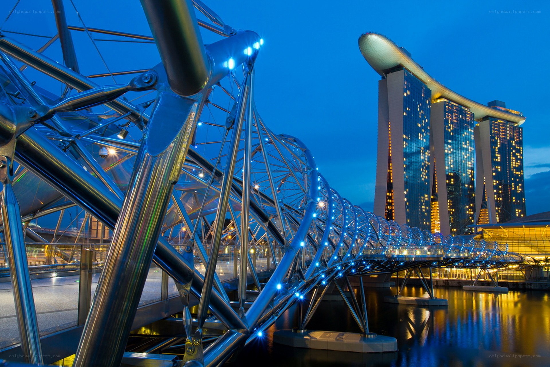Helix Bridge and Marina Bay Sands