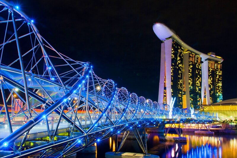Helix Bridge at Night