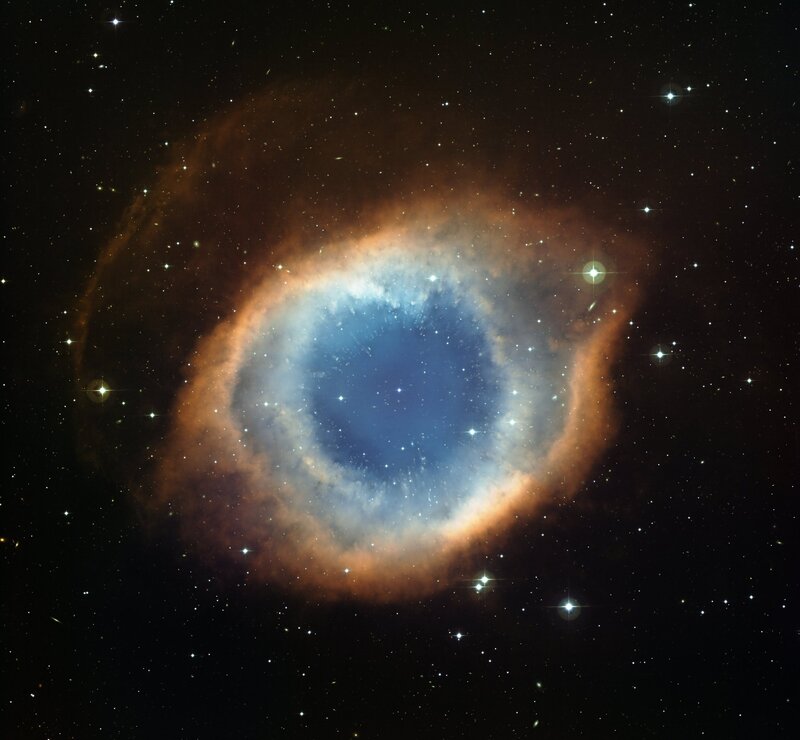 Helix Nebula — Blue, Cosmic, Night, Photograph, Stars, Gas Cloud, Space, Orange