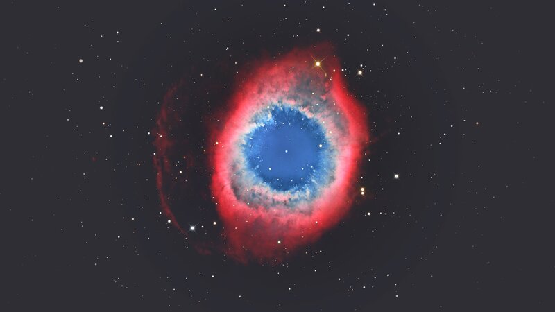 Helix Nebula — Blue, Cosmic, Night, Photograph, Stars, Gas Cloud, Space