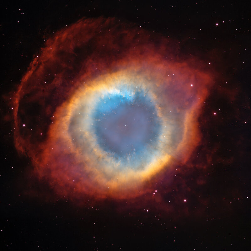 Helix Nebula — Blue, Cosmic, Night, Photograph, Stars, Gas Clouds