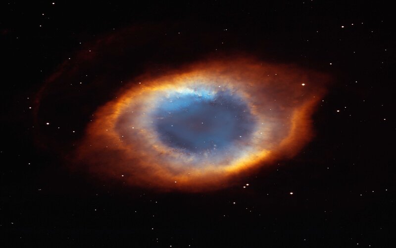 Helix Nebula — Blue, Dramatic, Night, Photograph, Stars, Space