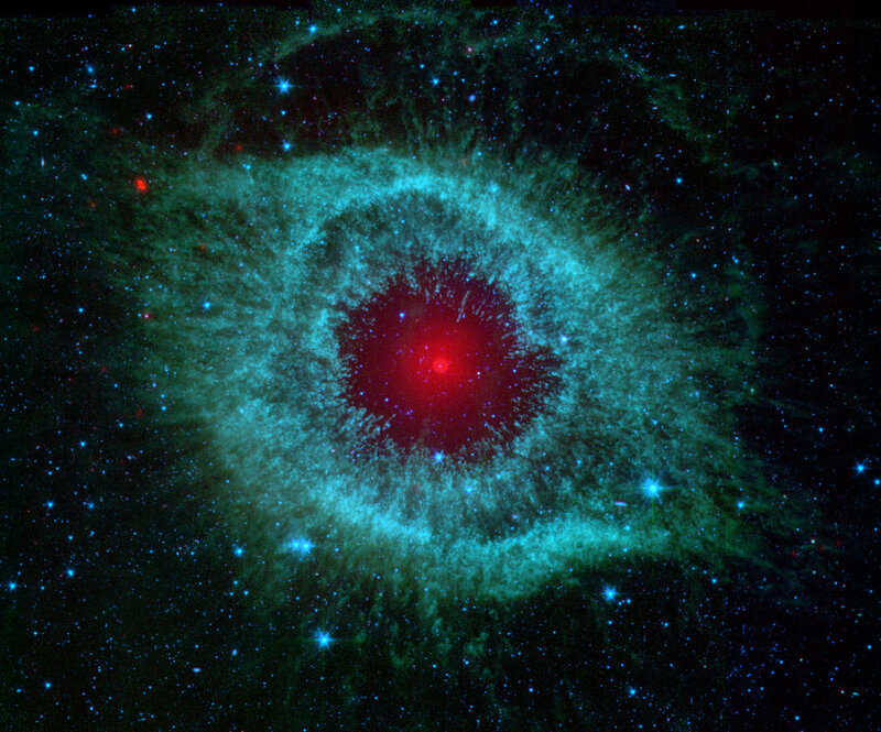 Helix Nebula — Red, Cosmic, Night, Photograph, Stars, Gas Clouds