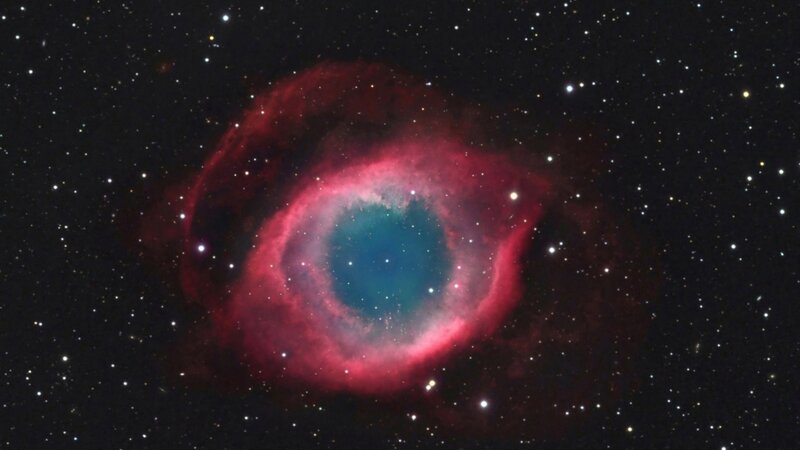 Helix Nebula — Red, Dramatic, Night, Photograph