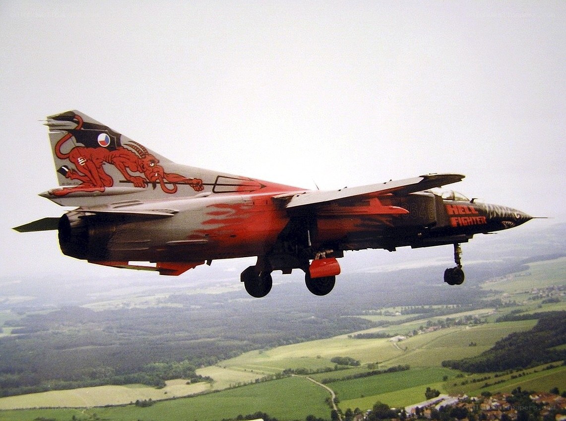 Hell Fighter jet in flight