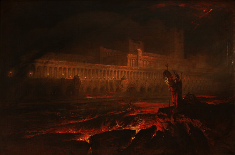 Hell's fiery landscape