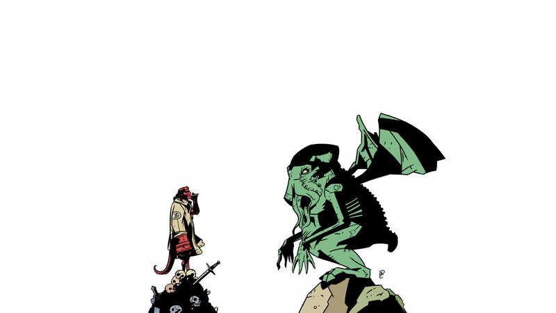 Hellboy and a Green Demon