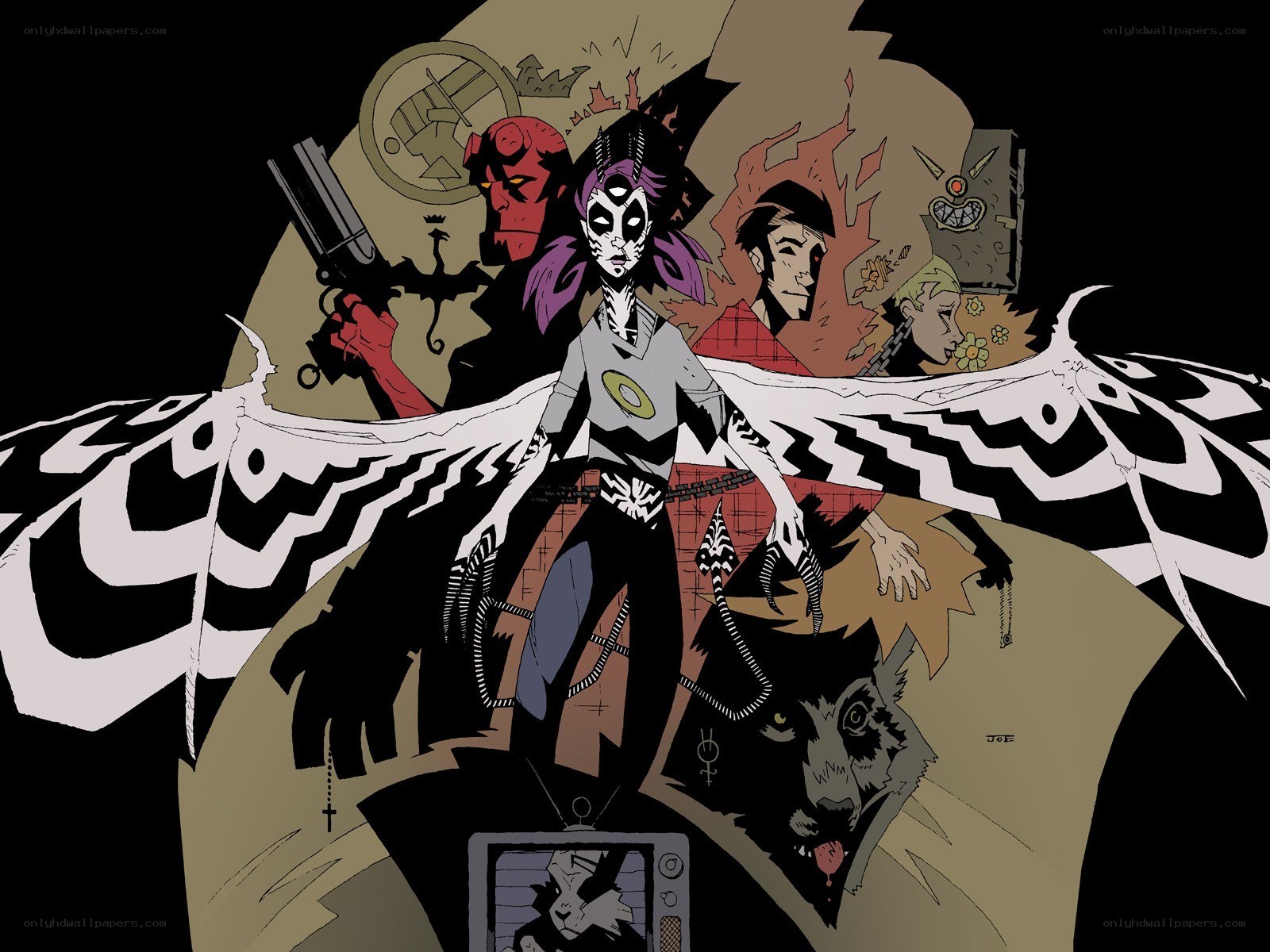 Hellboy and allies illustration