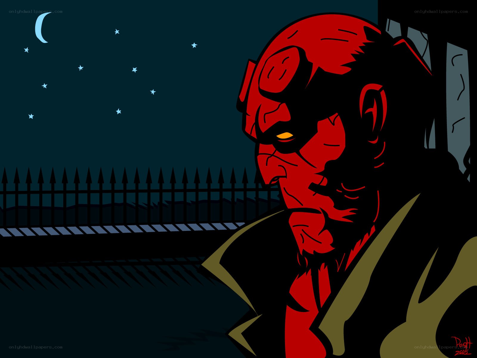 Hellboy at night