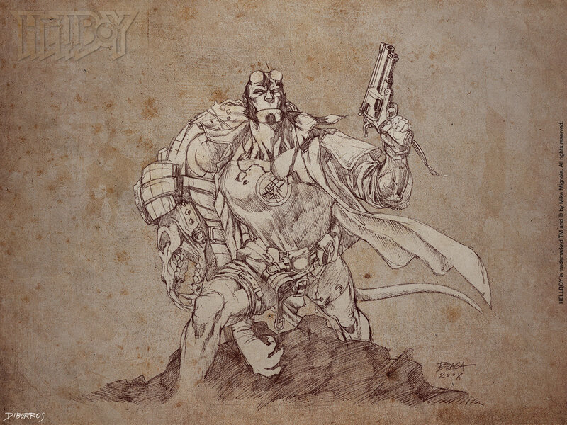 Hellboy character sketch
