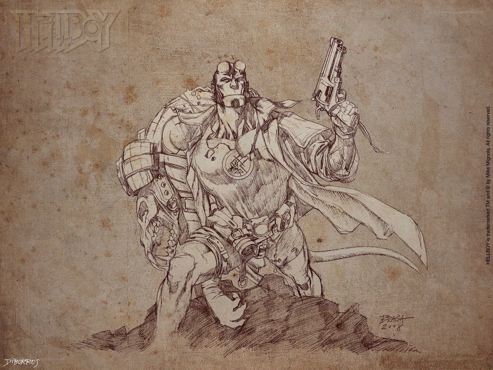 Hellboy character sketch