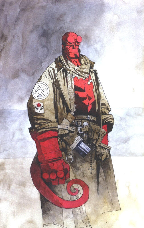 Hellboy in trench coat