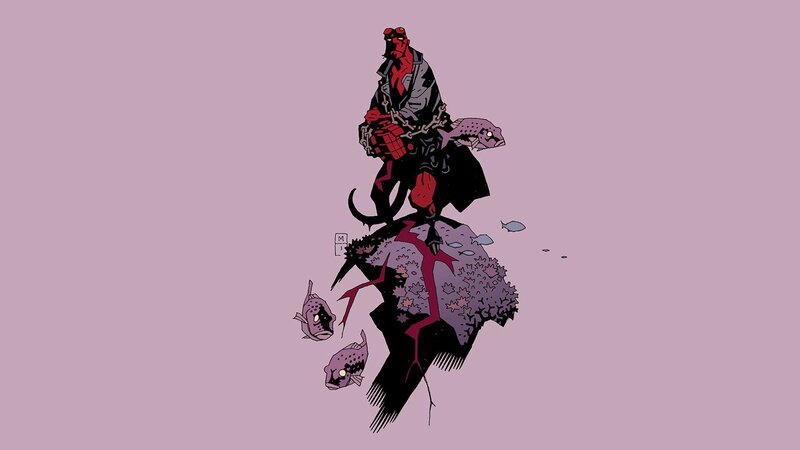 Hellboy Standing on Rock