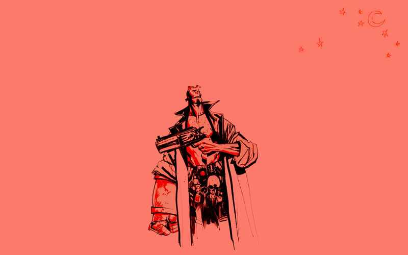 Hellboy with gun