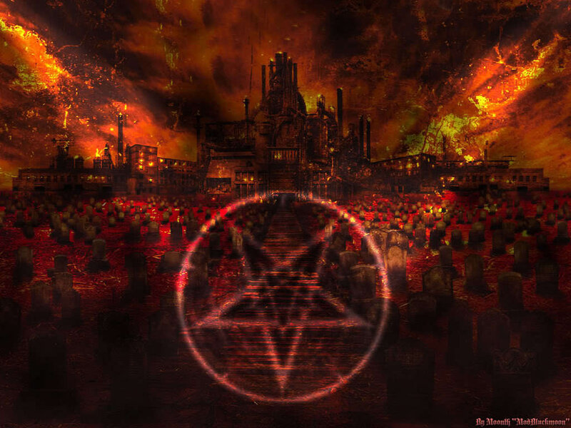 Hellish industrial landscape