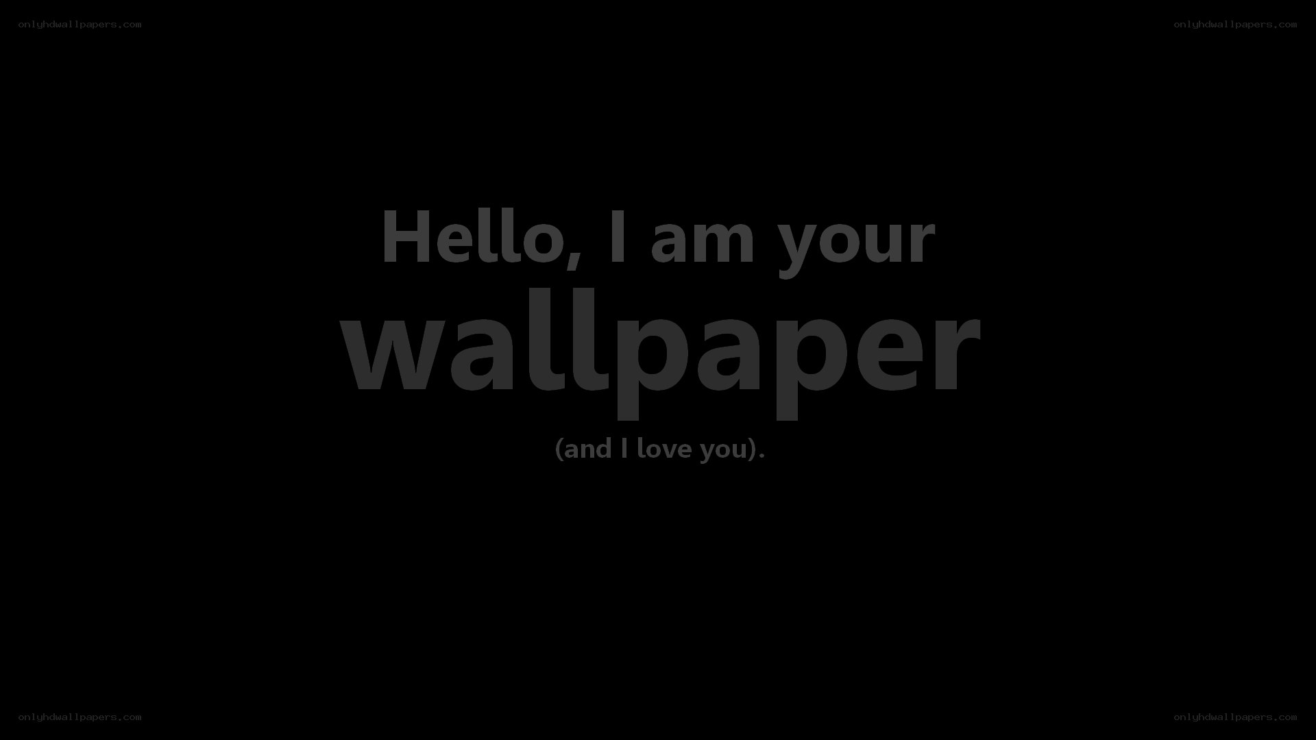 Hello, I am your wallpaper