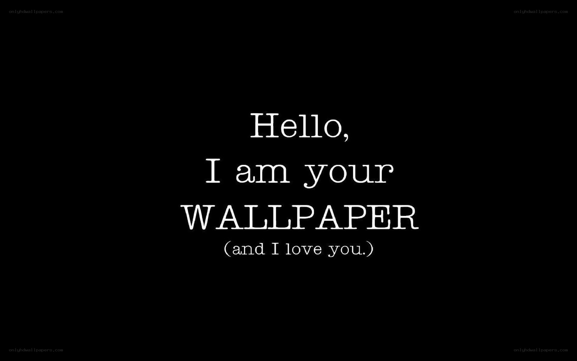 Hello, I am your wallpaper