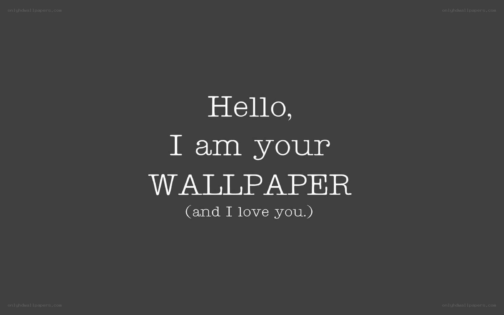 Hello, I am your wallpaper