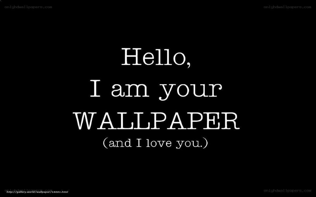 Hello, I am your wallpaper