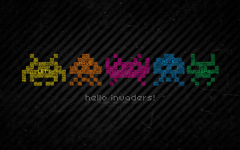 Hello Invaders text art