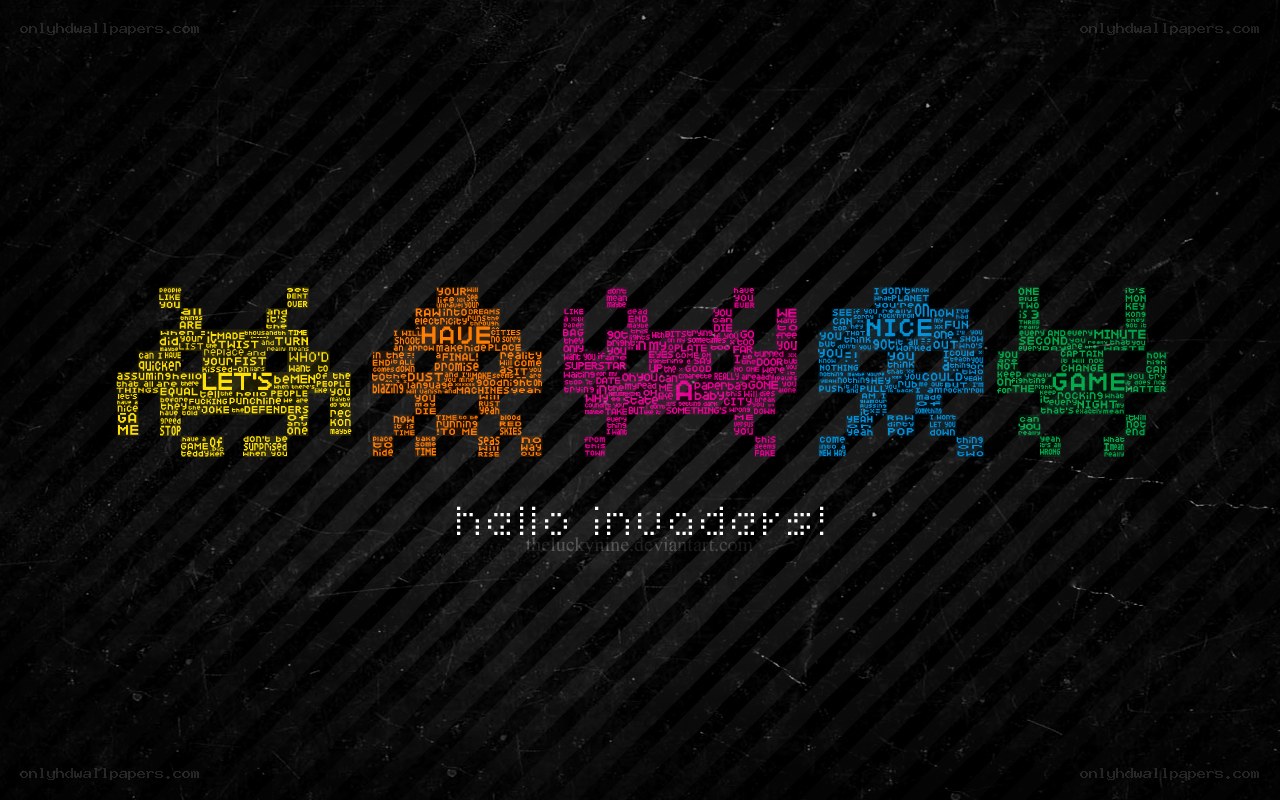 Hello Invaders text art