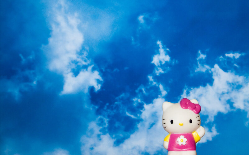 Hello Kitty against blue sky