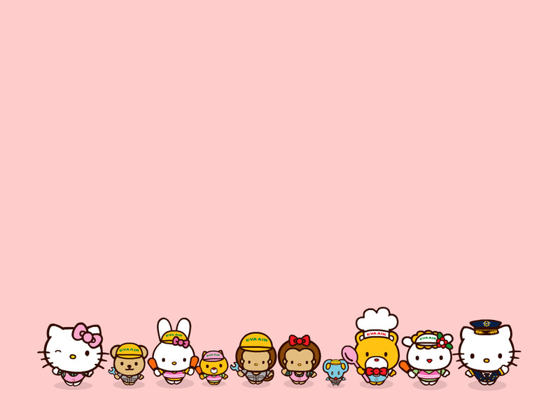 Hello Kitty and friends in EVA Air uniforms
