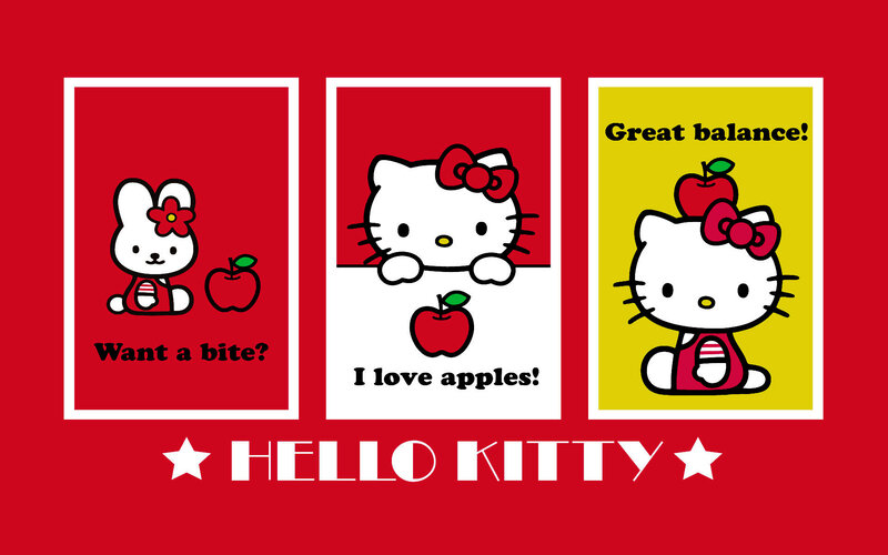 Hello Kitty apple themed cards