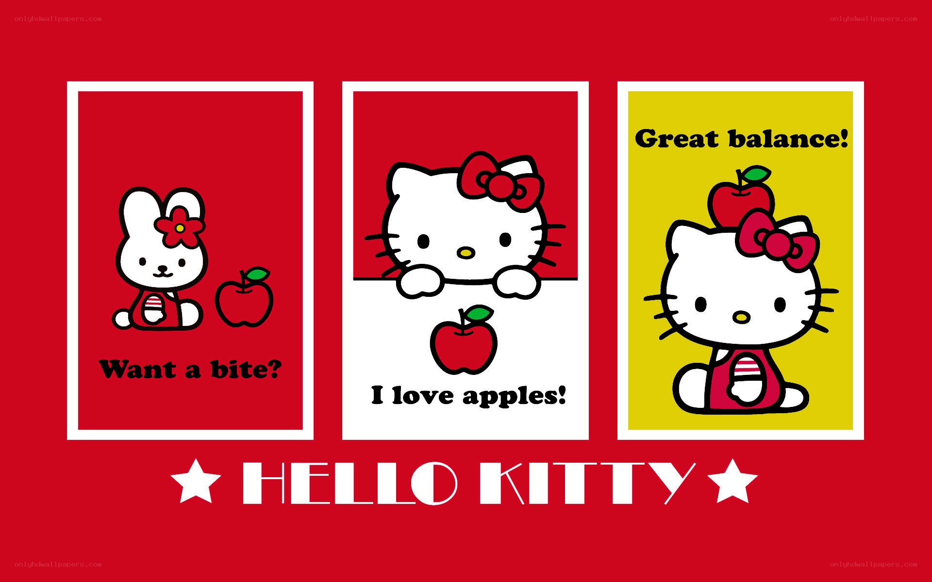 Hello Kitty apple themed cards