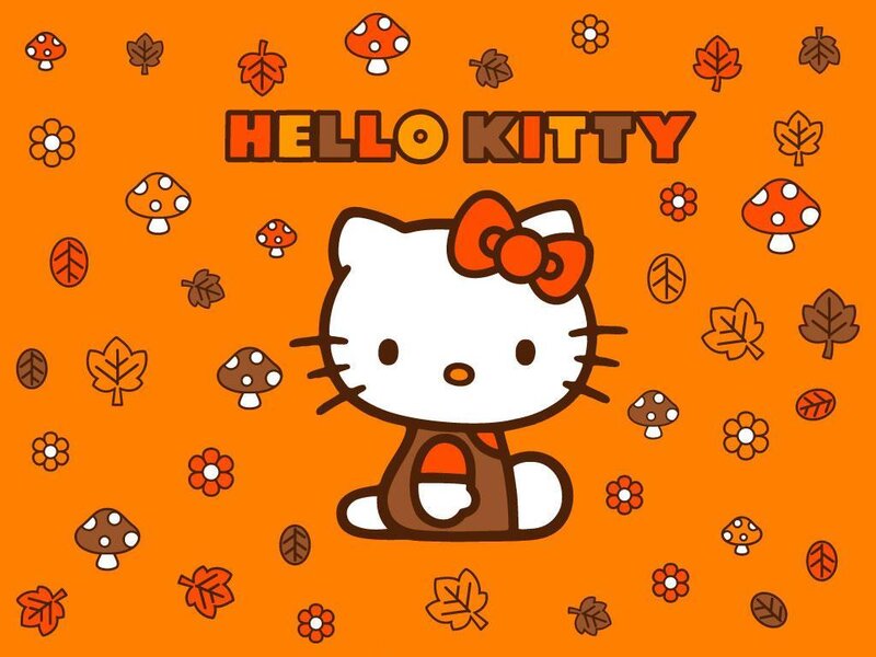Hello Kitty autumn scene