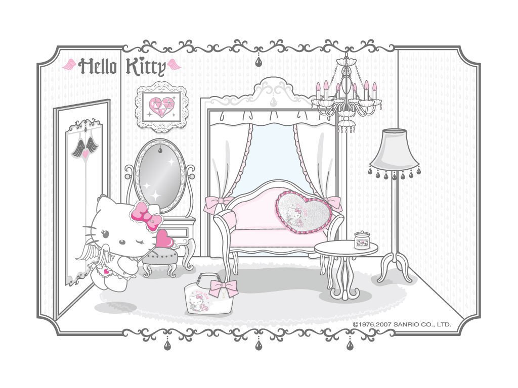 Hello Kitty bedroom scene