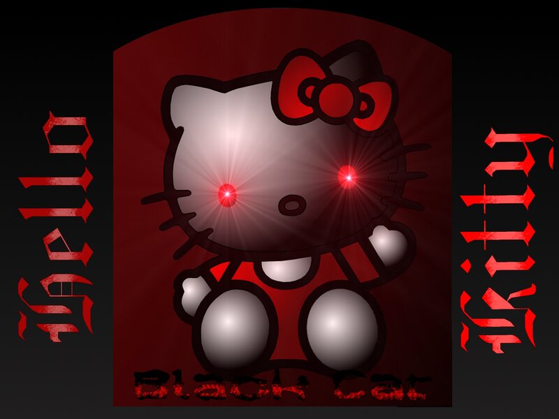 Hello Kitty Character — Black, Dark, Ominous