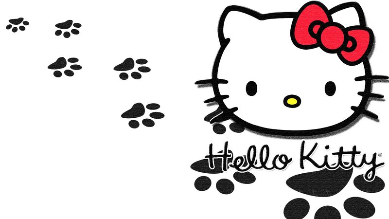 Hello Kitty Character — Black, Playful, Vector Art